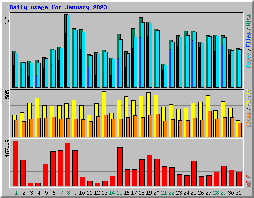 Daily usage for January 2023