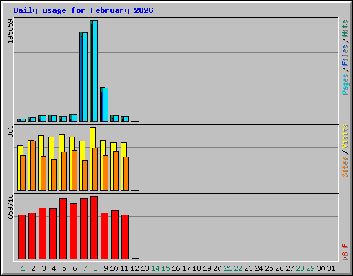 Daily usage for February 2026